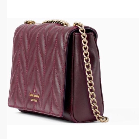 Kate Spade ♠️ NWT Quilted Maroon Crossbody Bag - Picture 5 of 8